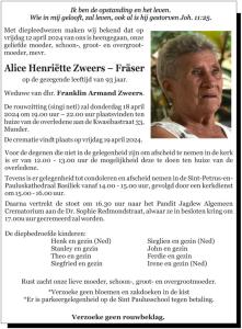 Alice Henriëtte Zweers-Fräser