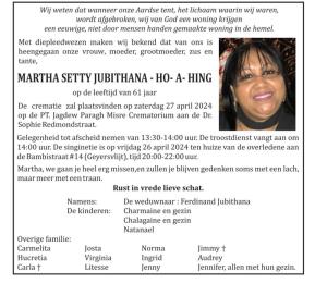Martha Setty Jubithana-Ho-A-Hing