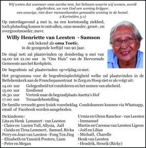 Willy Henriette van Leesten-Samson