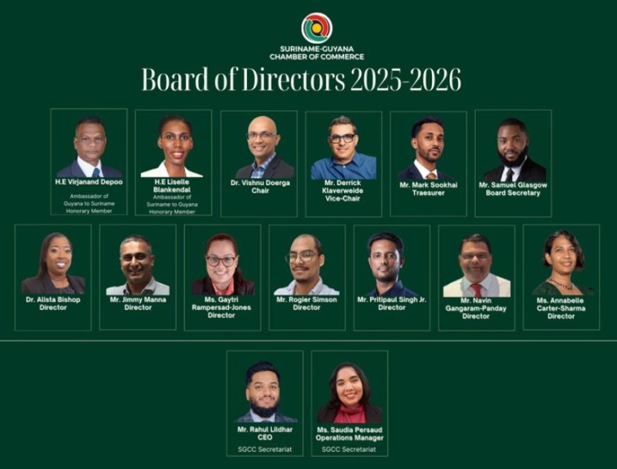 Doerga herkozen als voorzitter Suriname-Guyana Chamber of Commerce
