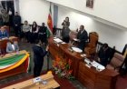 Installatie parlementsleden in het hoogste College van Staat in Suriname