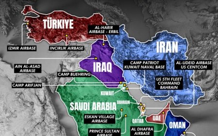 “Deze geoinfomap toont de strategische verspreiding van Amerikaanse leger-, luchtmacht- en ma