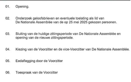 Eerste DNA-vergadering zondag om 13:00 uur