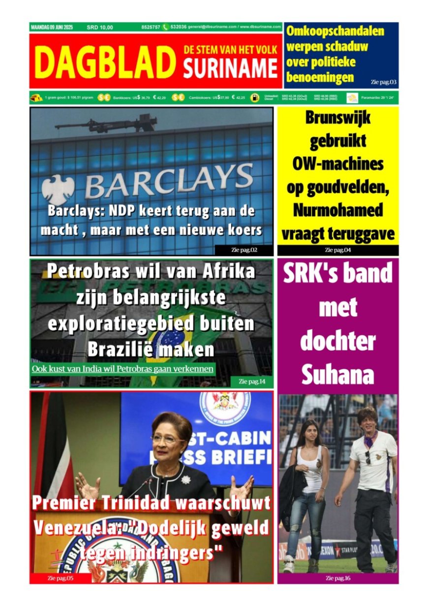 Dagblad Suriname, maandag 9 juni 2025