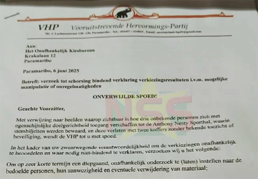 VHP wil uitslag verkiezingen niet bindend verklaren; eist eerst onderzoek