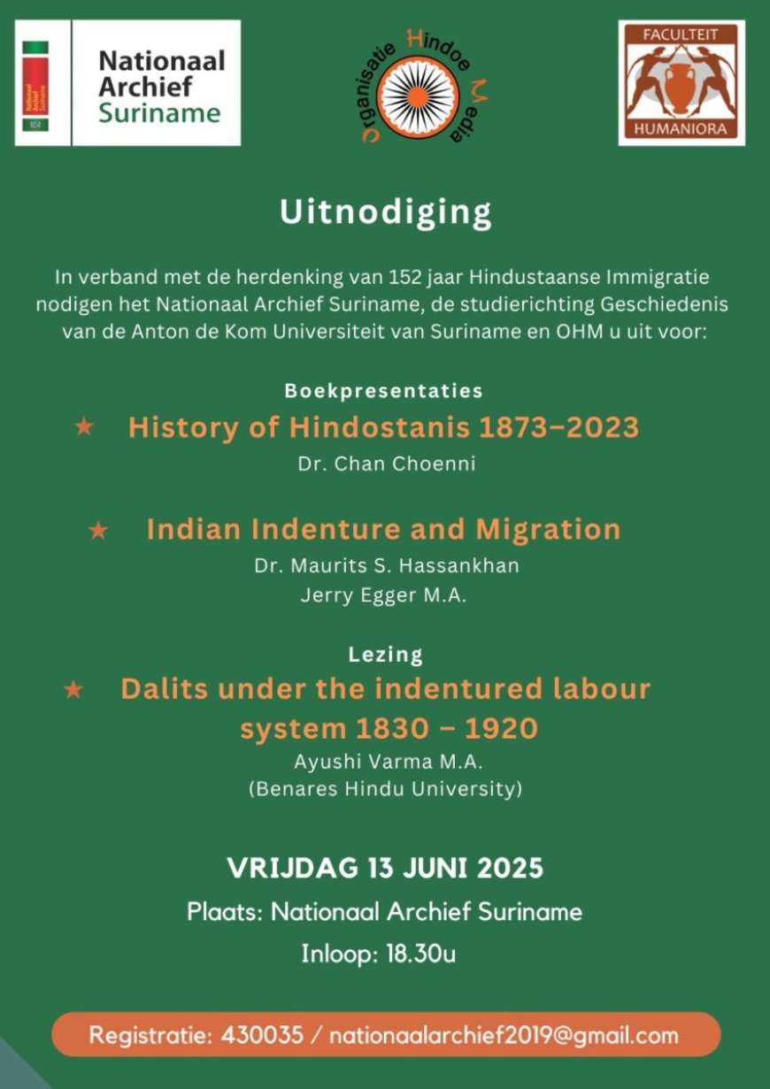 Lezing en boekpresentaties over Hindostaanse immigratie