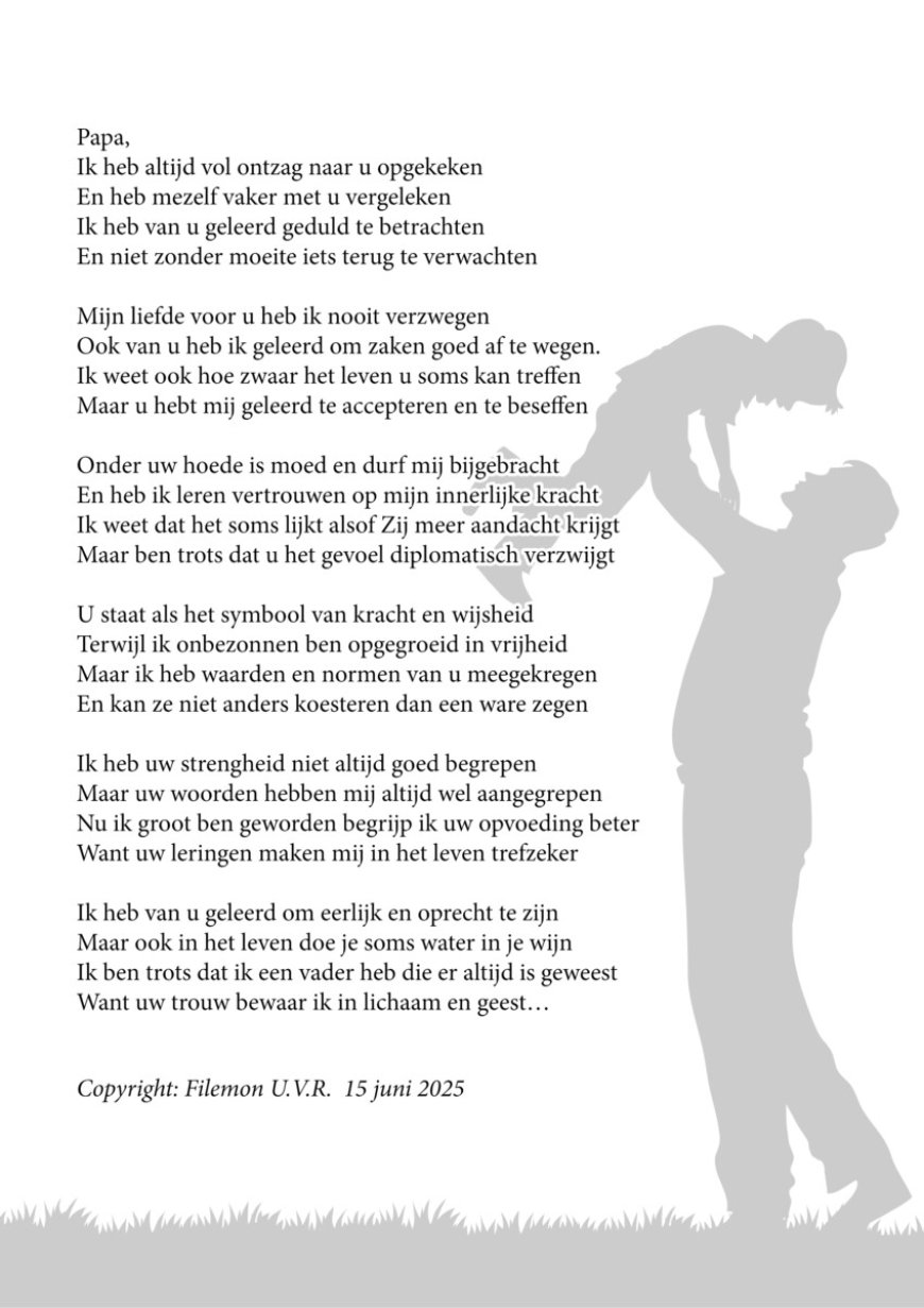 Gedicht in verband met Vaderdag