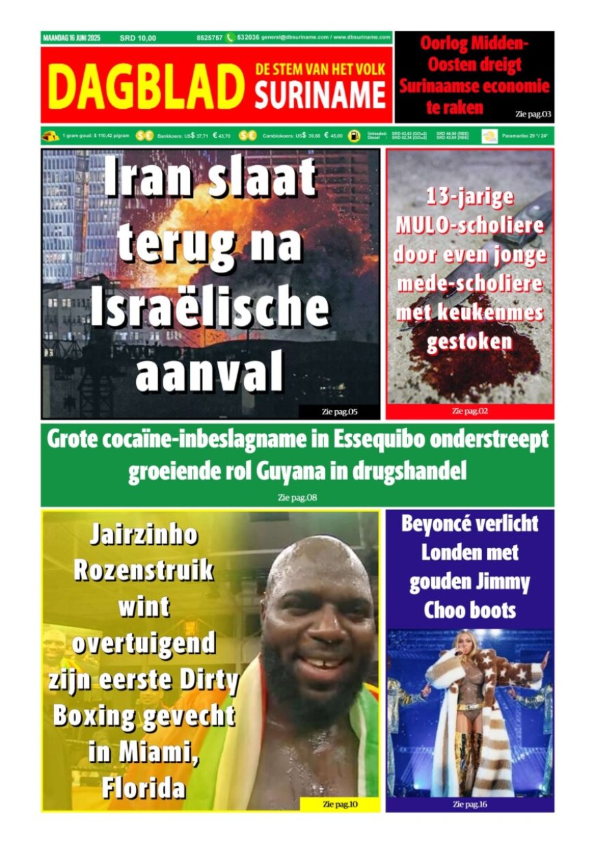 Dagblad Suriname, maandag 16 juni 2025