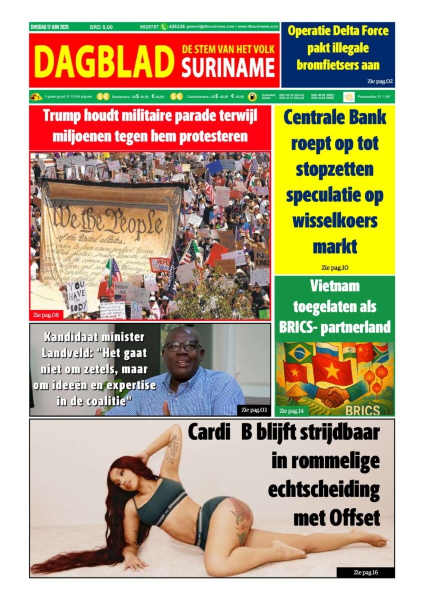Dagblad Suriname, dinsdag 17 juni 2025