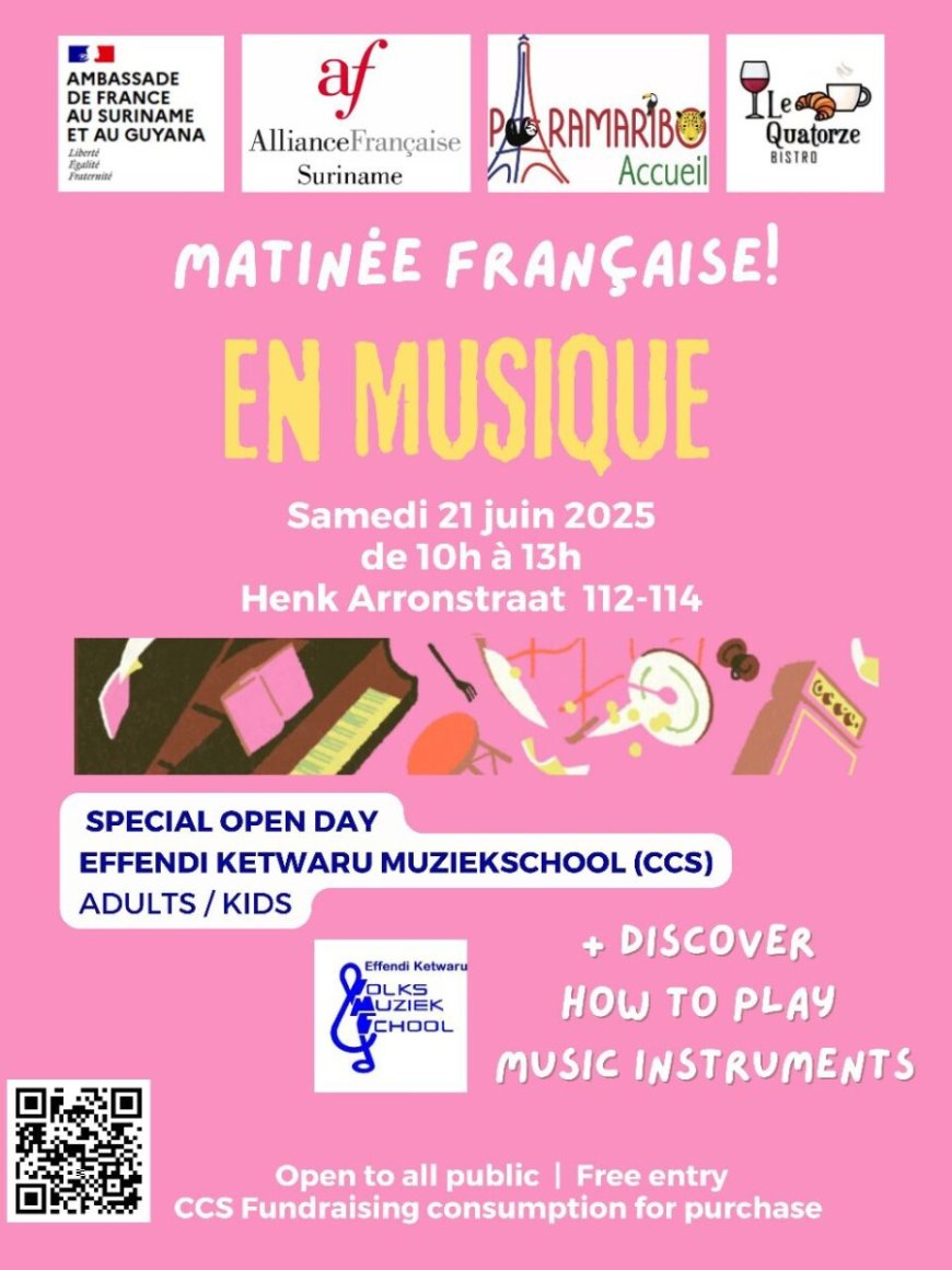 Open dag Effendi Ketwaru muziekschool tijdens Fête de la Musique