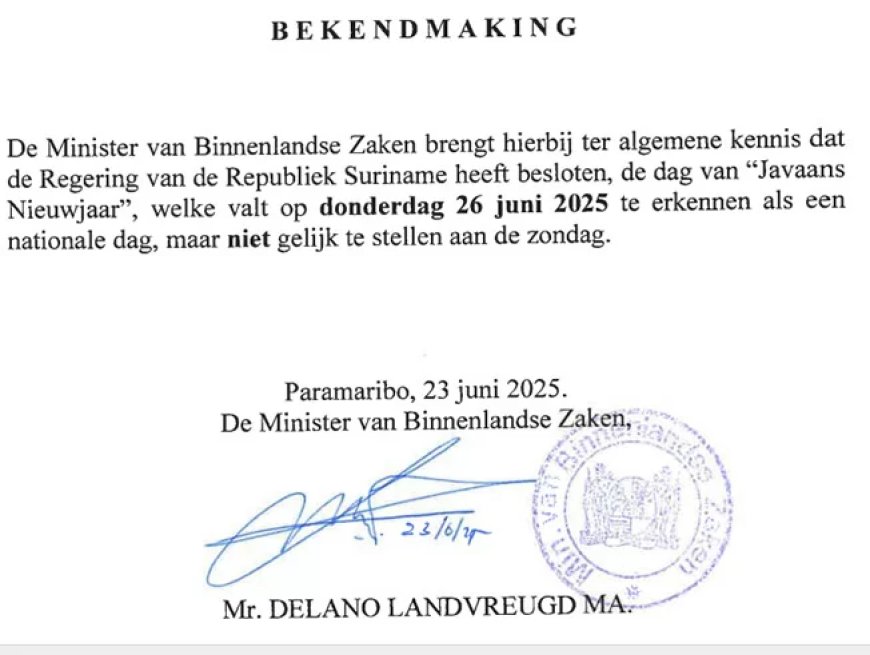 Javaans Nieuwjaar geen vrije dag