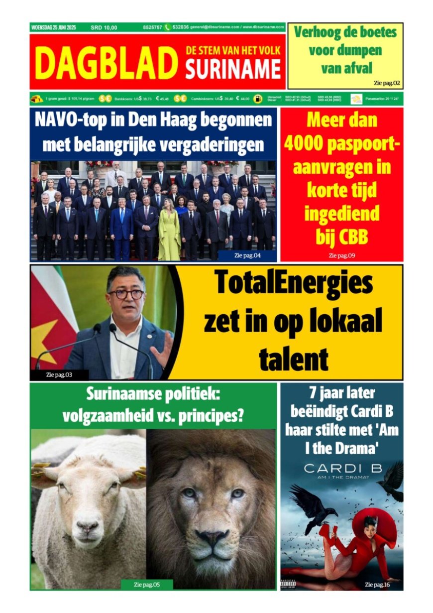 Dagblad Suriname, woensdag 25 juni 2025