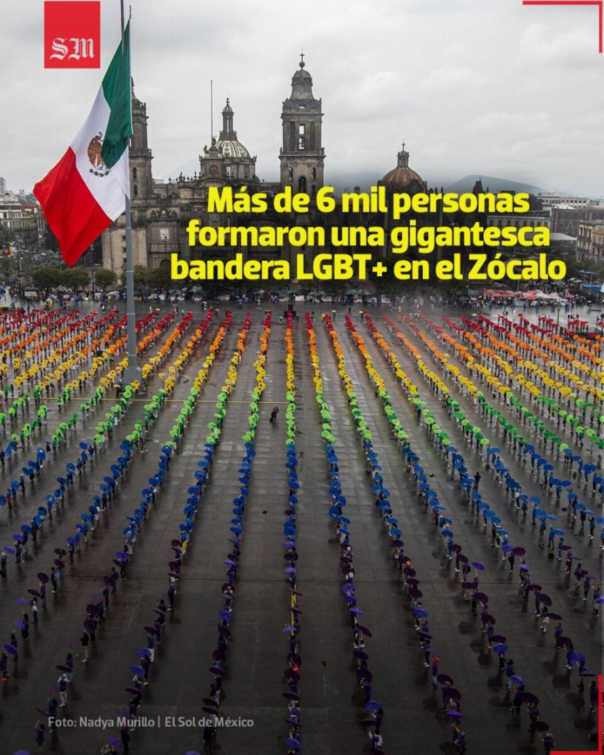Grootste menselijke Pride-vlag ooit gemaakt door Mexicaanse LGBTQ-activisten vestigt wereldre