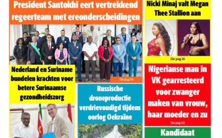 Dagblad Suriname front pagina- donderdag 10 juli 2025.