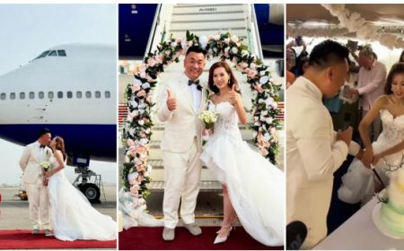 Luchtvaart Influencer trouwt in een Boeing 747