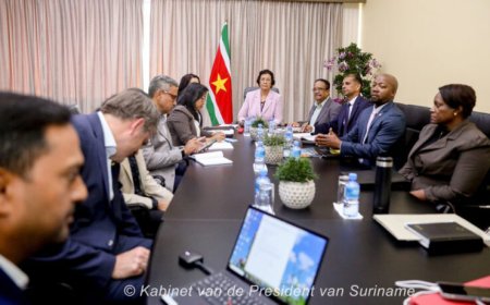 Staatsolie-directie brengt kennismakingsbezoek aan president Geerlings-Simons