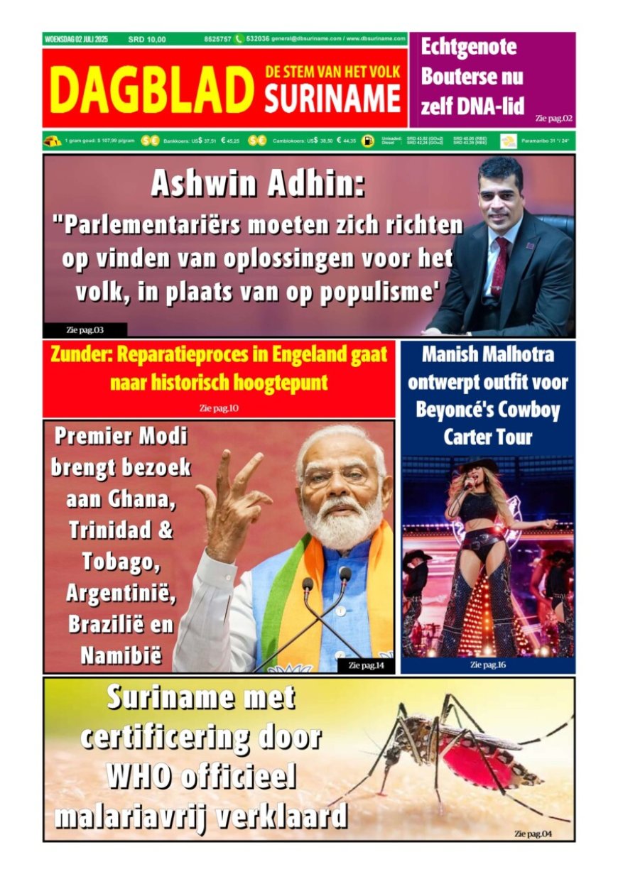 Dagblad Suriname, woensdag 2 juli 2025