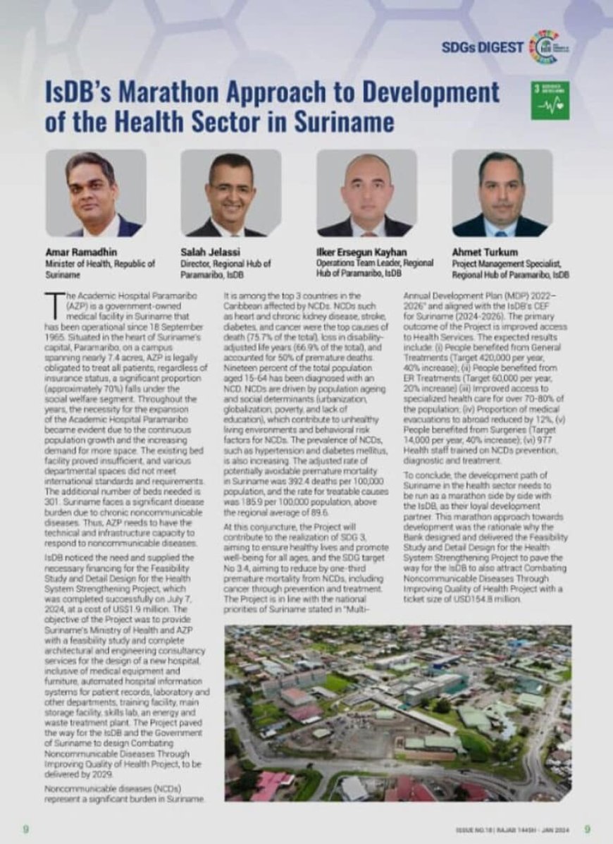 Minister Ramadhin draagt bij aan publicatie in Islamic Development Bank Digest