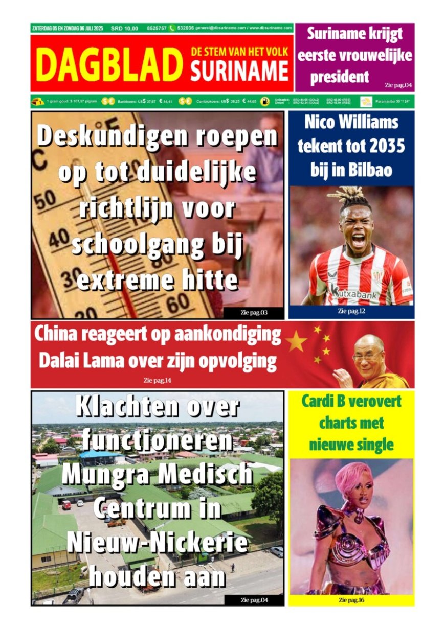 Dagblad Suriname, zaterdag 5 juli 2025