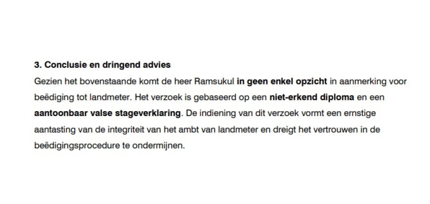 Twee pogingen om ongeschikte landmeters beëdigd te krijgen; aangifte bij OM aanbevolen