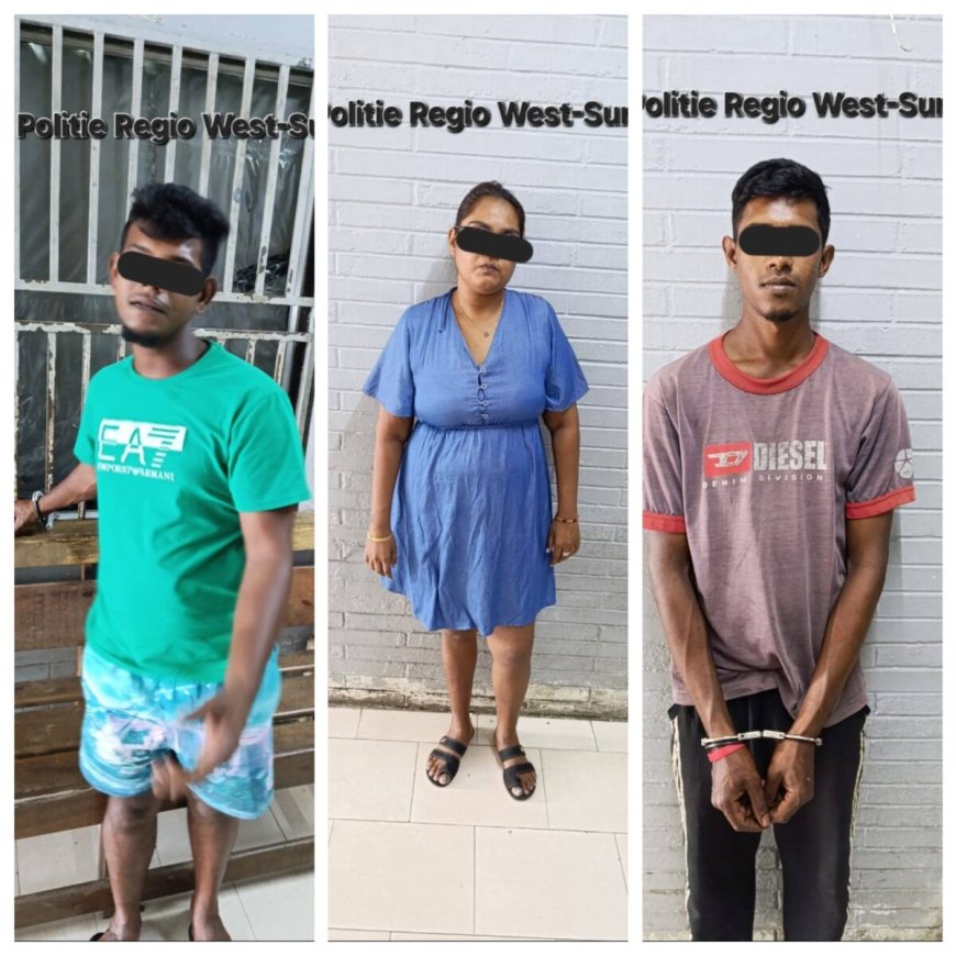 Politie Regio West arresteert drie drugsverdachten te Corantijnpolder waaronder een vrouw