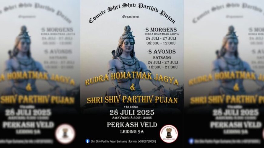 Shri Shiv Párthiv Pújan 11e editie groots opgezet in Suriname
