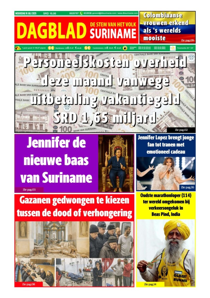Dagblad Suriname, woensdag 17 juli 2025