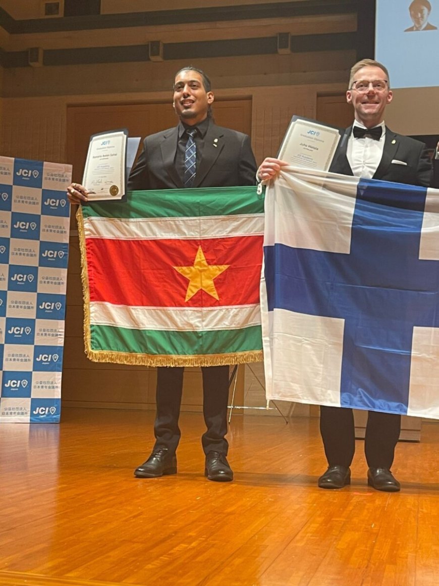 Romario Sahai vertegenwoordigt Suriname op JCI Academy in Japan