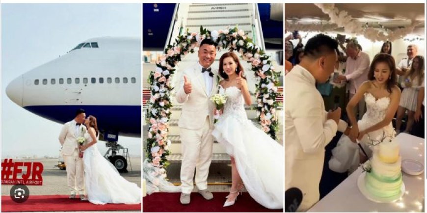 Luchtvaart Influencer trouwt in een Boeing 747