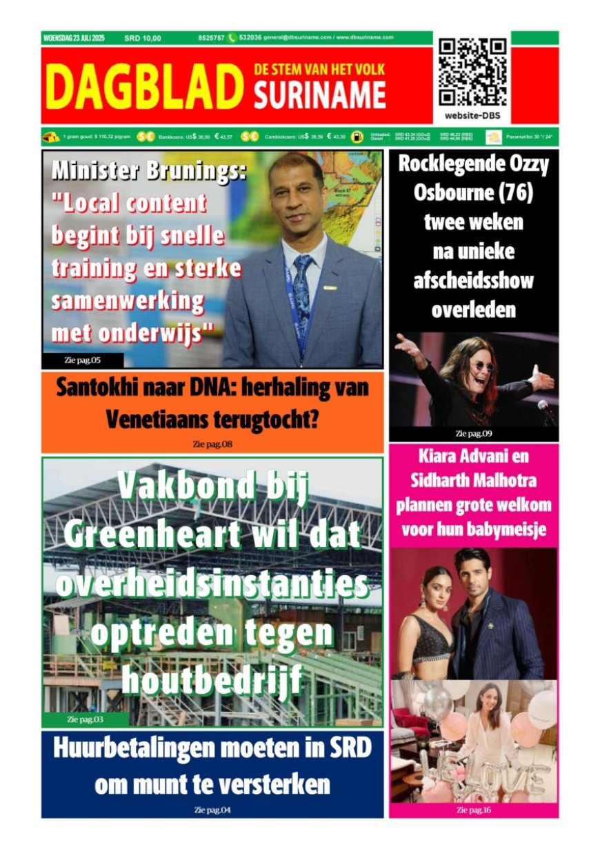 Dagblad Suriname, woensdag 23 juli 2025