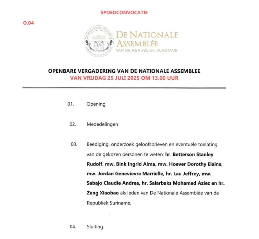 Vandaag toelating nieuwe DNA-leden; parlement blijft onvoltallig