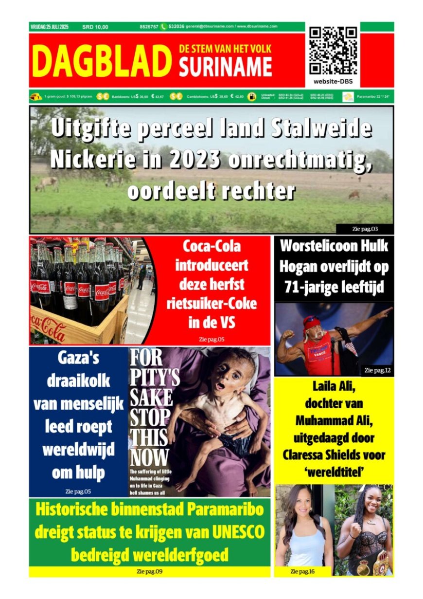 Dagblad Suriname, vrijdag 25 juli 2025