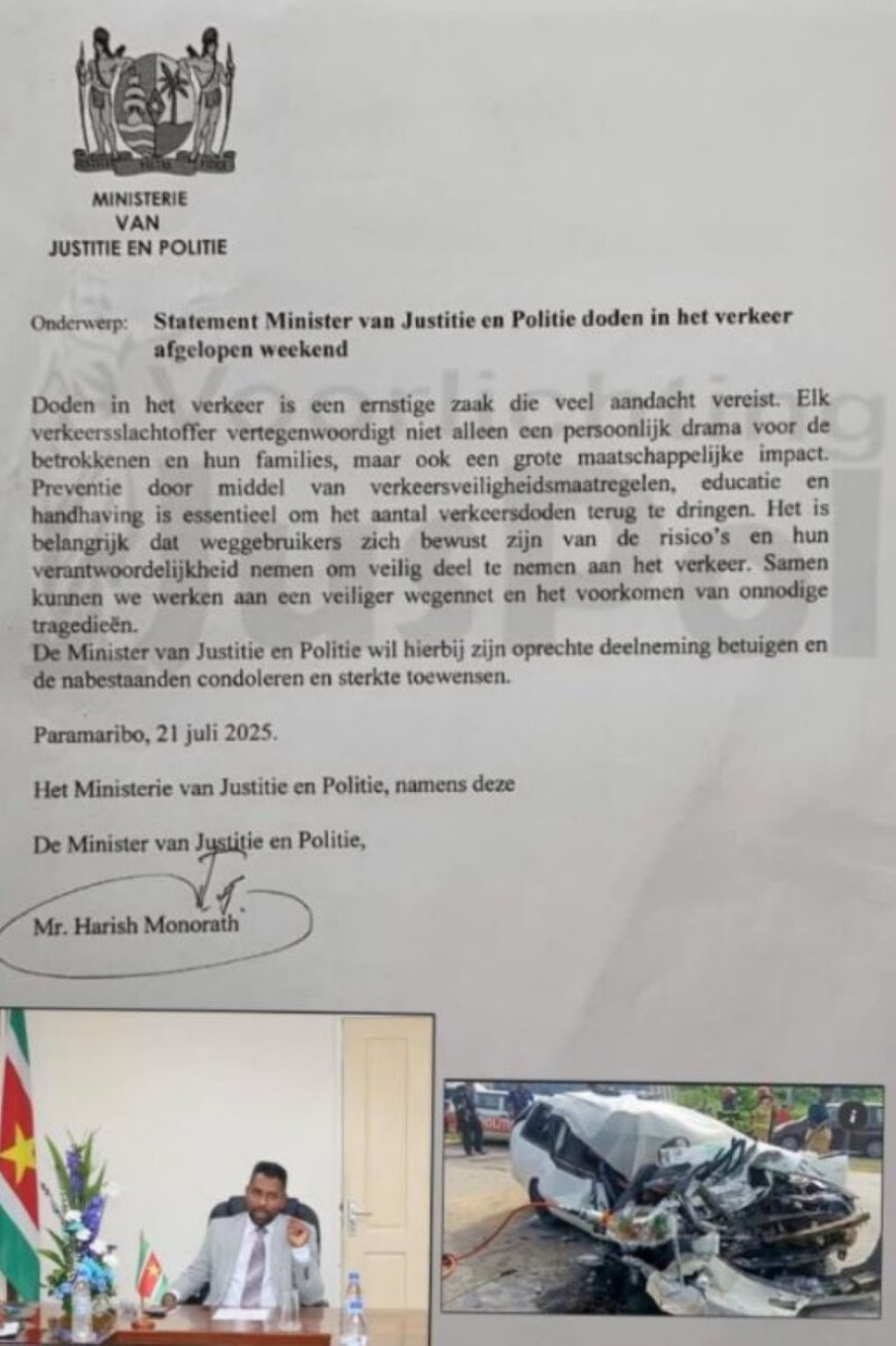Verkeersveiligheid belangrijke beleidsprioriteit JusPol-minister Monorath