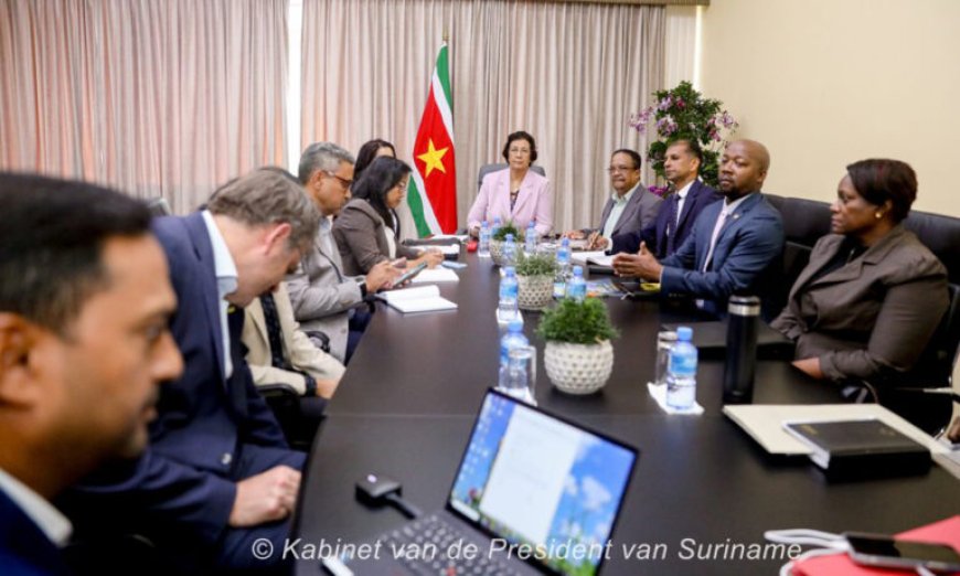 Staatsolie-directie brengt kennismakingsbezoek aan president Geerlings-Simons