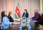 VN-functionaris Joanna Kazana voert gesprek met president Simons