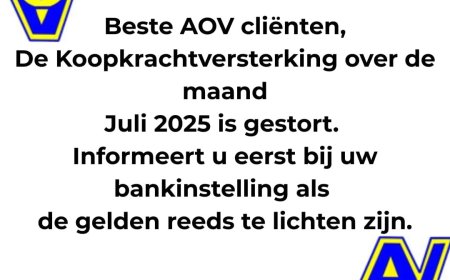 Koopkrachtversterking AOV juli 2025 gestort
