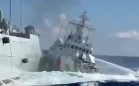 Chinees Kustwachtschip ramt eigen oorlogsschip tijdens achtervolging Filipijns schip