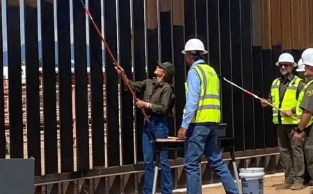 Trump laat grensmuur bij Mexico zwart verven: ‘Moeilijker om te beklimmen’