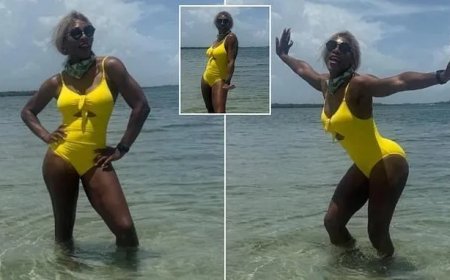 Serena Williams, 43, poseert in sexy badpak en onthult gewichtsverlies