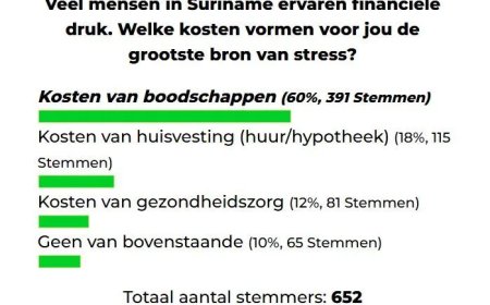 Dagblad Suriname webpoll: Boodschappen grootste bron van stress