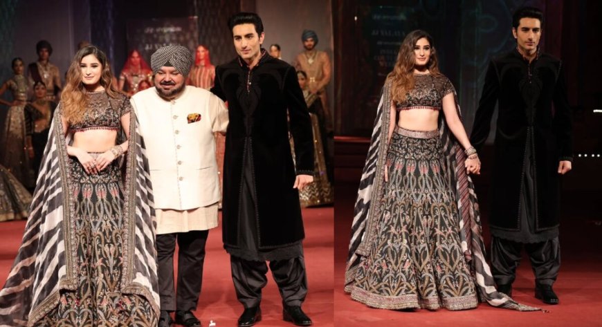 ICW 2025 Finale: Rasha Thadani en Ibrahim Ali Khan in zwarte en gouden ensembles voor JJ Vala