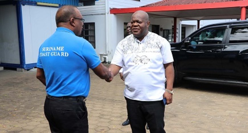 Bee bezoekt Pensioensfonds en Kustwacht Suriname