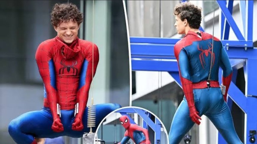 Tom Holland probeert nieuwe Spider-Man-pak uit 