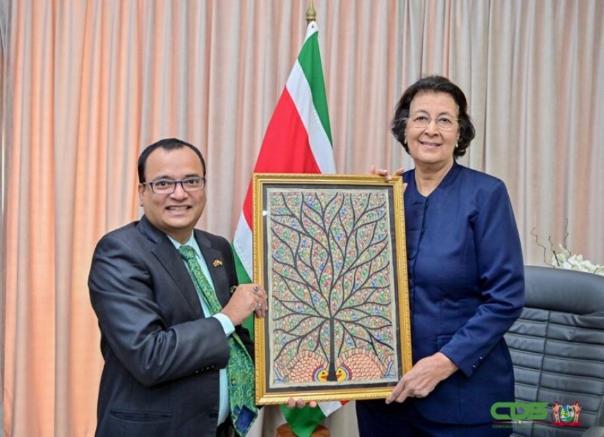 President Geerlings-Simons bespreekt bilaterale samenwerking met Indiase ambassadeur