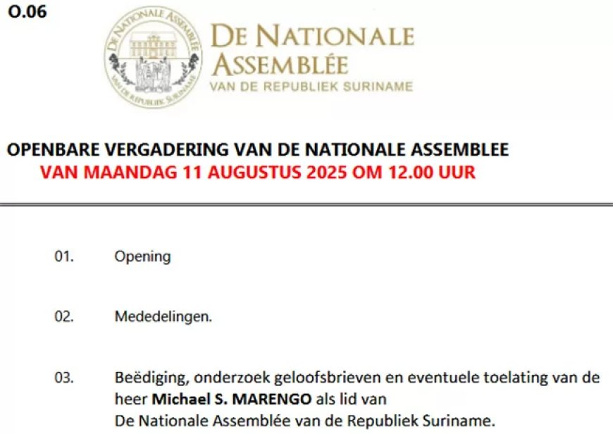 Vandaag toelating Michael Marengo tot DNA