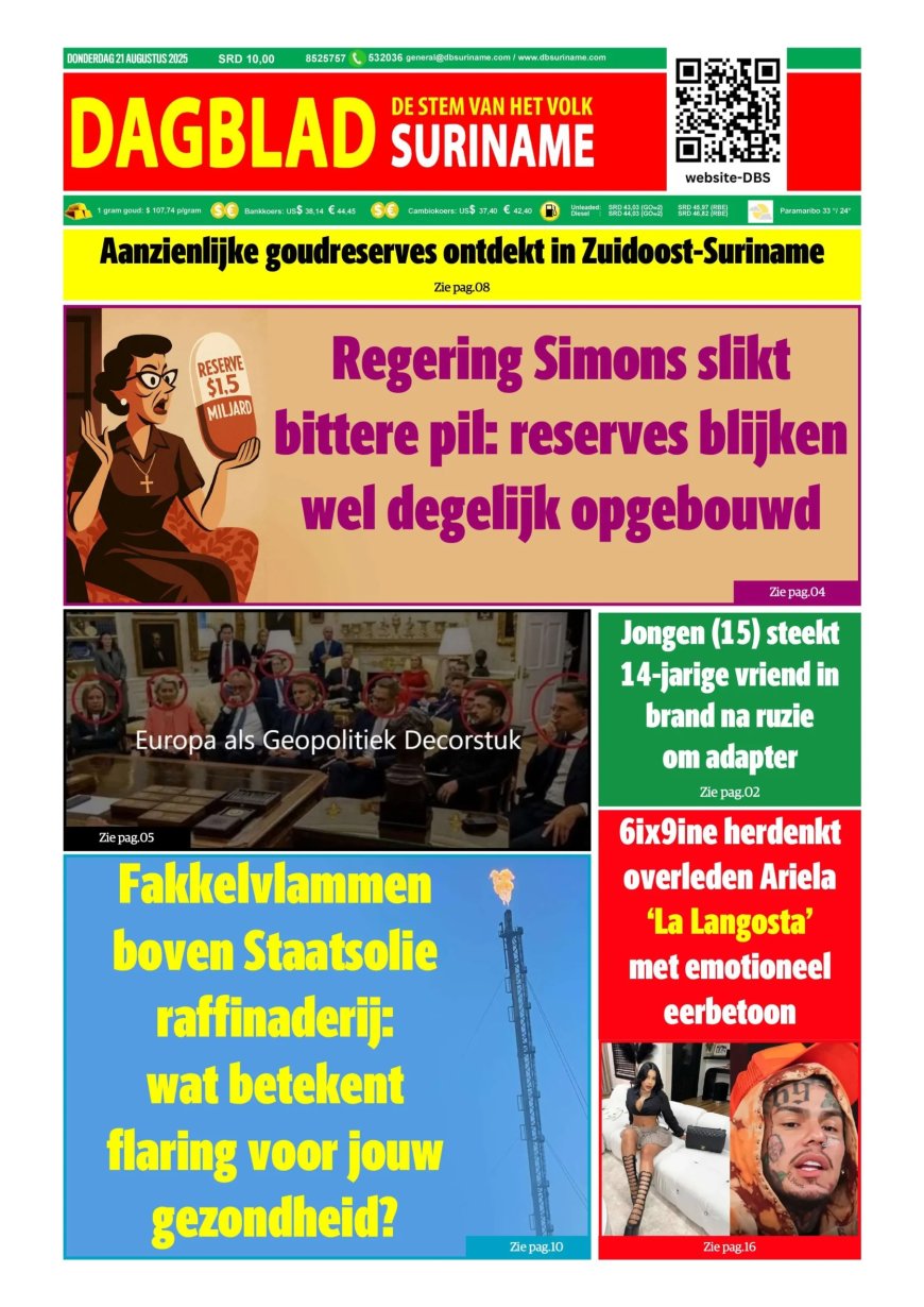 Dagblad Suriname, donderdag 21 augustus 2025
