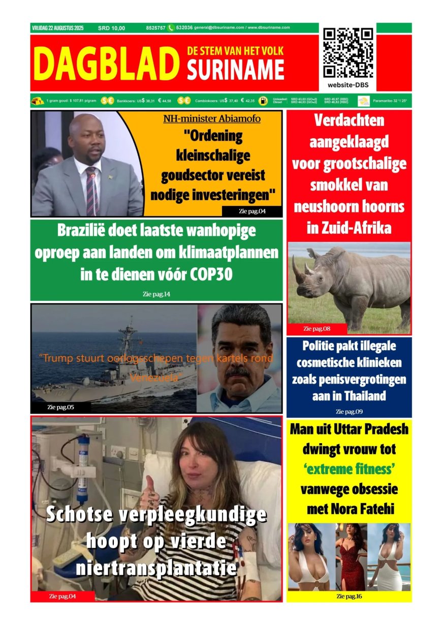 Dagblad Suriname, vrijdag 22 augustus 2025