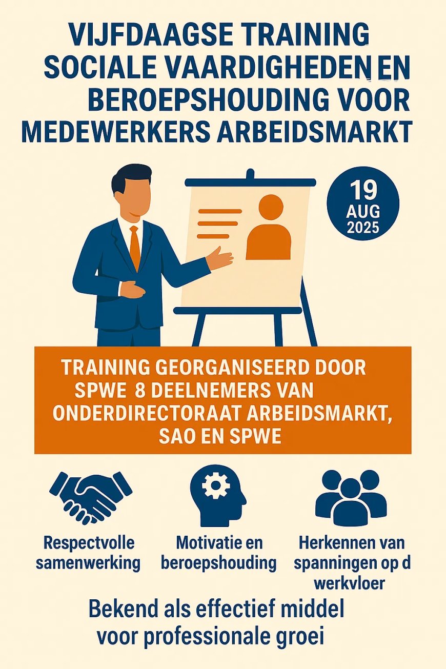 Medewerkers Arbeidsmarkt SPWI getraind in sociale vaardigheden en beroepshouding: 