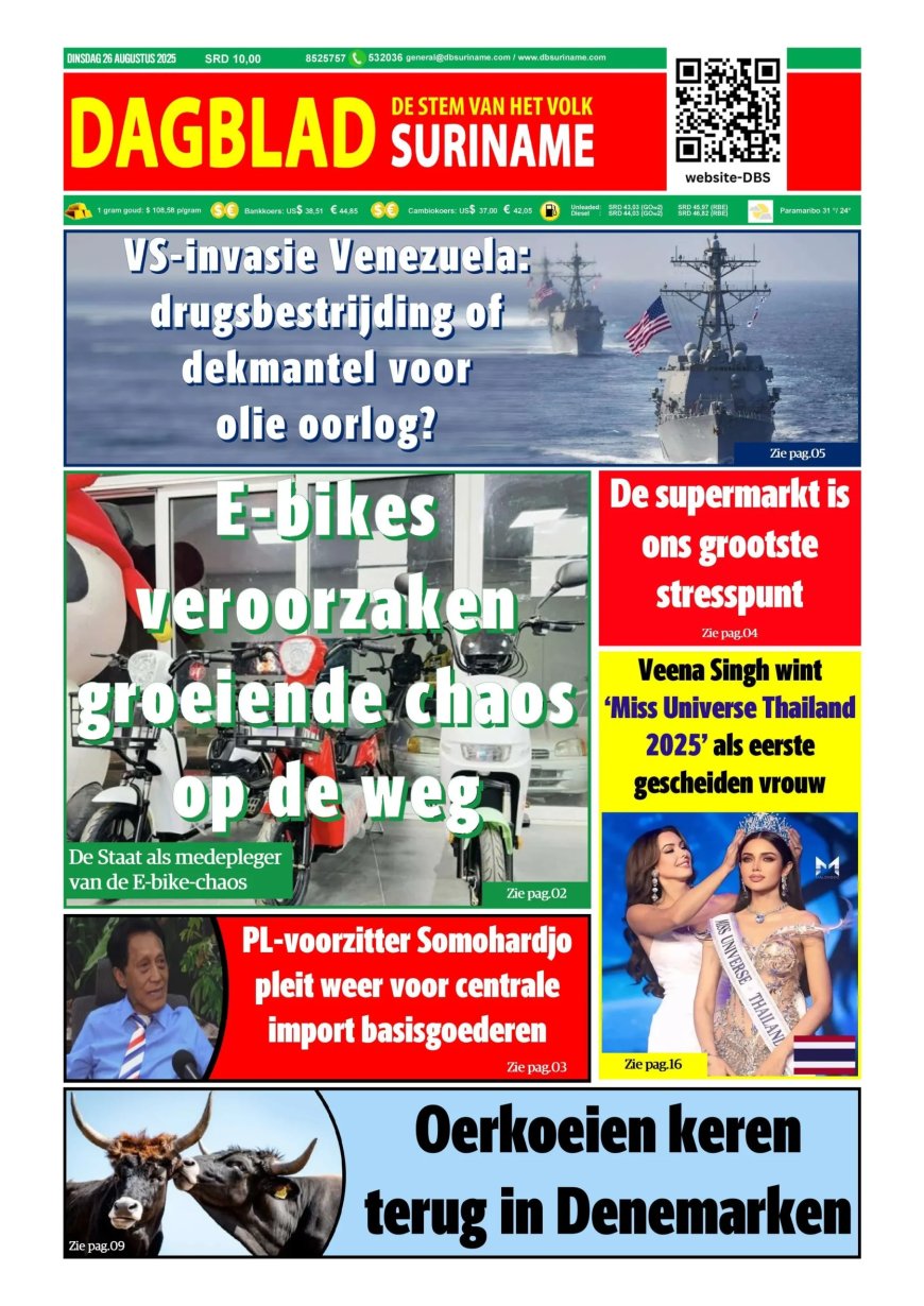 Dagblad Suriname, dinsdag 26 augustus 2025