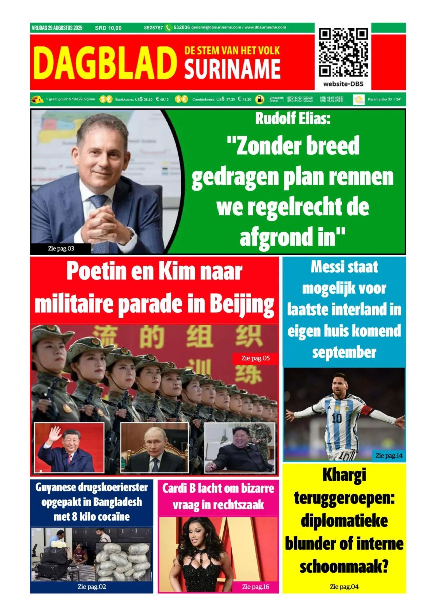 Dagblad Suriname, vrijdag 29 augustus 2025